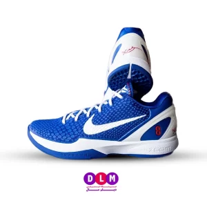 کفش بسکتبال نایکی کوبی 6 رنگ آبی سفید / Nike Kobe 6