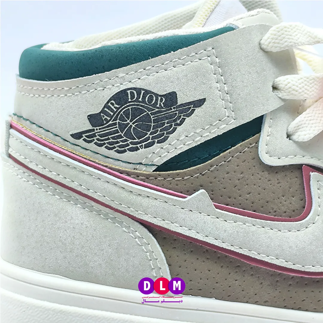 کفش اسپرت زنانه ساقدار مدل Nike Air Dior | برند Kshoes کیفیت اورجینال رنگ سفید قهوه ای