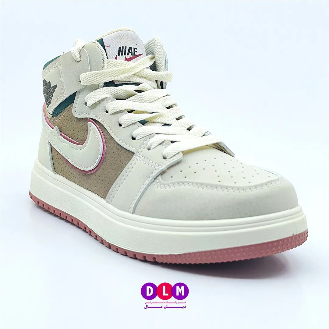 کفش اسپرت زنانه ساقدار مدل Nike Air Dior | برند Kshoes کیفیت اورجینال رنگ سفید قهوه ای