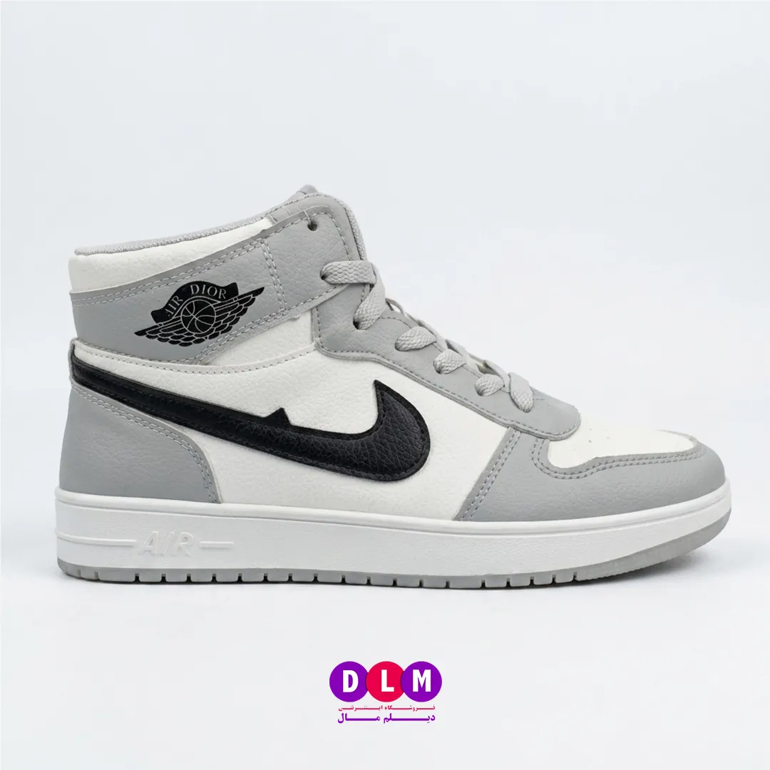 کفش اسپرت زنانه ساقدار مدل Nike Air Dior | برند Kshoes کیفیت اورجینال رنگ سفید طوسی