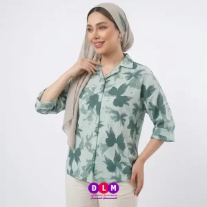 شومیز طرح پروانه فریسایز | بلوز زنانه مجلسی با آستین سهچهارم