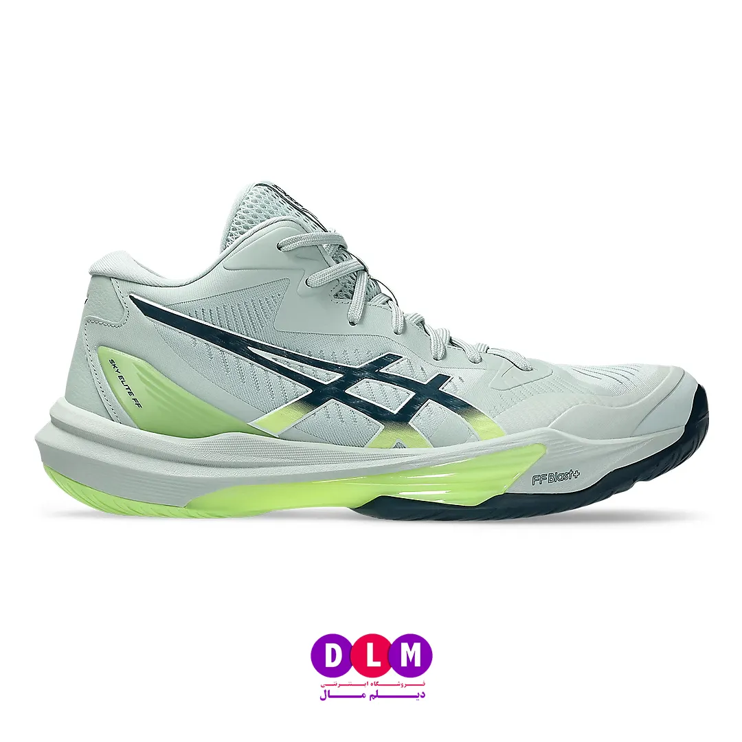 کفش والیبال اسکای الیت 3 - ASICS Sky Elite 3 رنگ سفید طوسی سبز