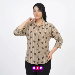 شومیز نخی طرح پروانه و خط راه راه | مدل آزاد فریسایز