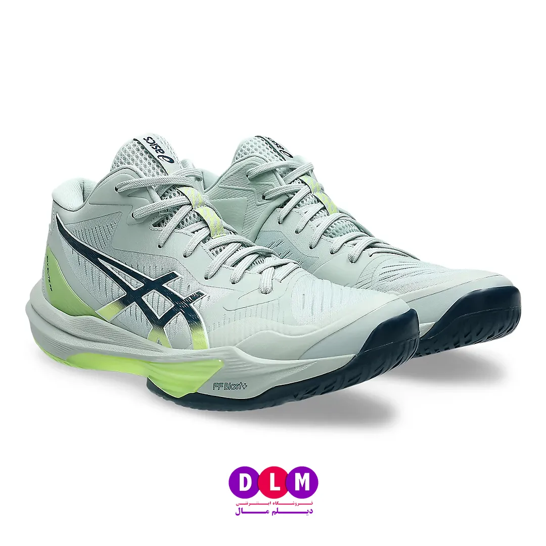 کفش والیبال اسکای الیت 3 - ASICS Sky Elite 3 رنگ سفید طوسی سبز