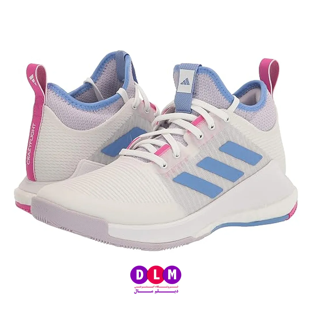 کفش والیبال آدیداس کریزی فلایت رنگ سفید آبی - Adidas Crazyflight