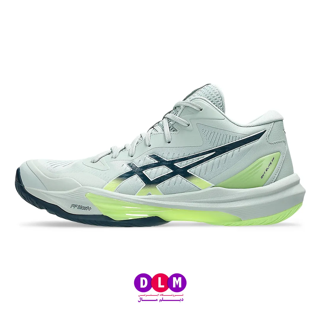 کفش والیبال اسکای الیت 3 - ASICS Sky Elite 3 رنگ سفید طوسی سبز