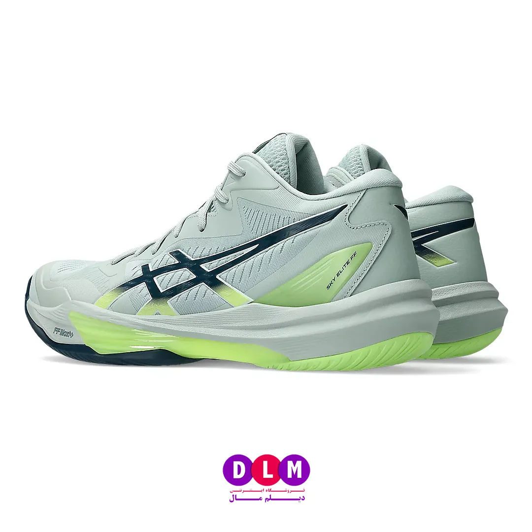 کفش والیبال اسکای الیت 3 - ASICS Sky Elite 3 رنگ سفید طوسی سبز